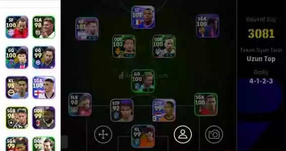 Efootball 2025 mobile beckanbauer menajerli 3081 Kolektif güç satılık hesap