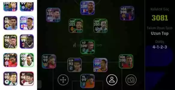 Efootball 2025 mobile beckanbauer menajerli 3081 Kolektif güç satılık hesap