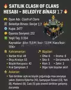 Acil Satilik Hesap Belediye Level 17