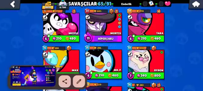 Brawl stars 19 binlik hesap gmaili sadece bende var