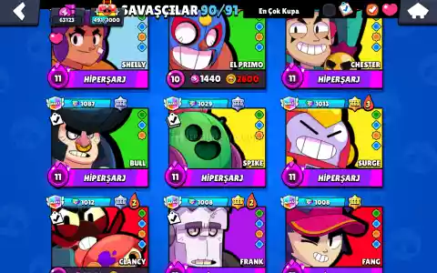 Brawl stars 63k hesap