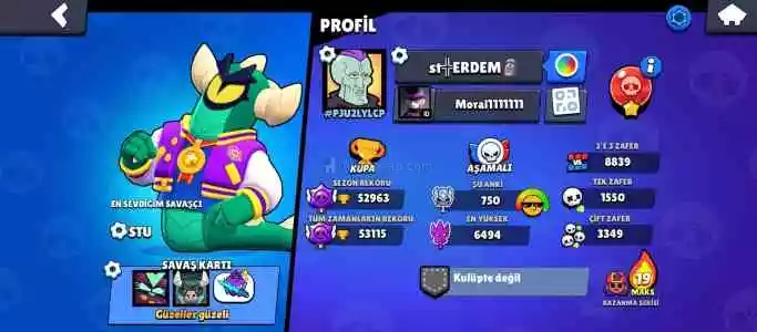 53K Kupa Brawl Stars Hesabi 90 Karakter