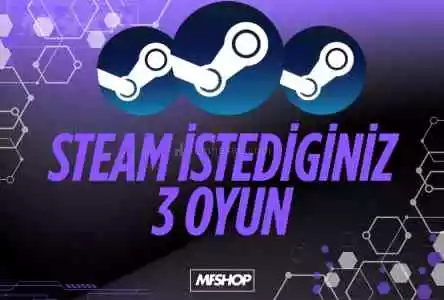 Steam İstediğiniz 3 Oyun + Garanti