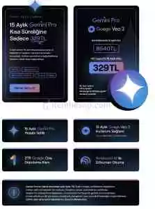 Gemini PRO VEO3 Hesaplar 15 Aylik