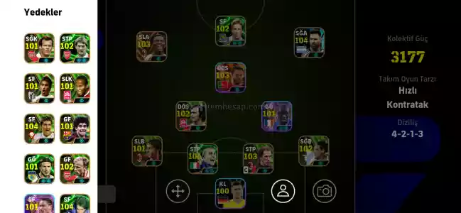 Pes mobile hesap
