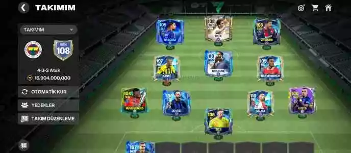 108 GEN Fifa Yüksek Seviyeli Yüksek Coinsli Hesap