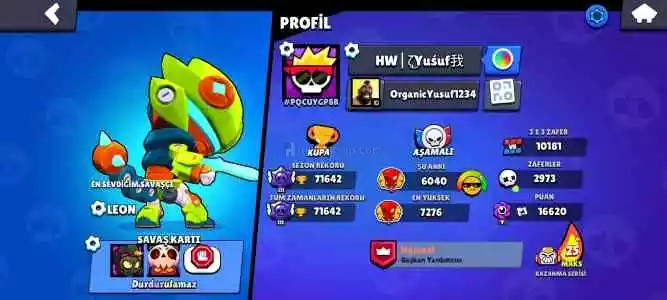 71600K 2019'DAN Kalma Hesap 180 Kostum Nadir Pinler VE Nadir Kostumler Vardir 4 Kere Brawl Pass Açilmiştir