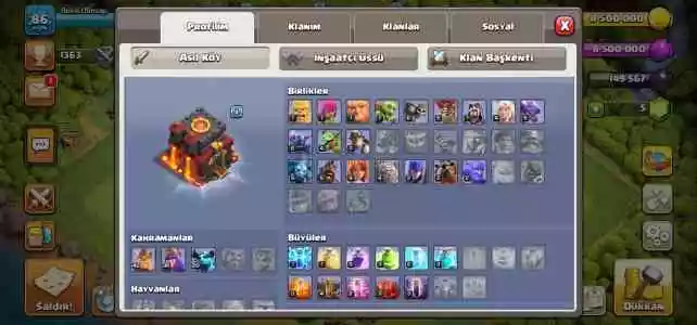 Clash of clans hesap 10bb(11e yakın)