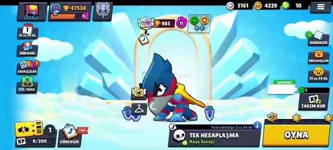 Brawl stars 47K hesap 6 karakter eksik