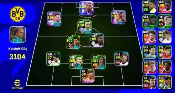 Efootball 2025 mobile satılık hesap