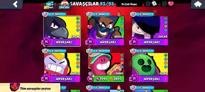 50K+ Kupa | Full Karakter | +200 Kostüm & Kaynak Zengini Hesap