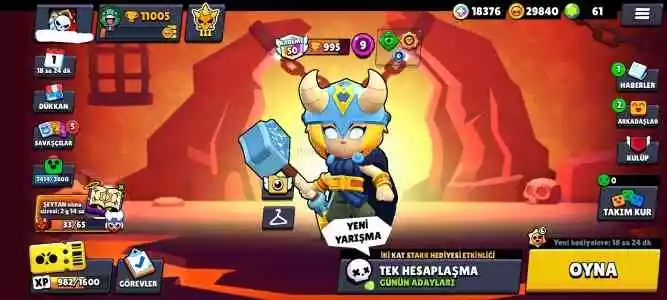 Brawl Stars Thor Bibi'li 65 Kostumlü Smurf Hesap