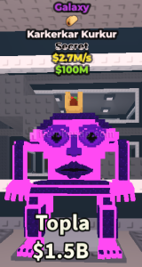 Roblox Steal A Brainrot karker karkur galaxyli ve tacolu