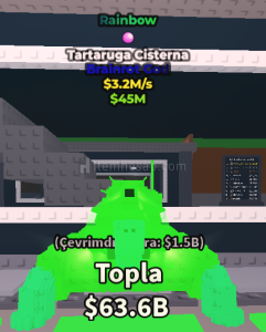 Roblox Steal A Brainrot targutara ciesterna rainbow sakızlı