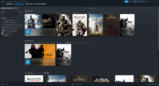 Çerezlik Ucuz Güzel Oyunlu Steam Hesabım