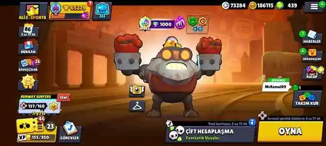 Full artı full dolu hesap tüm karakterler var 500 e yakın elmas brawl pass 70 k dan fazla mücevher