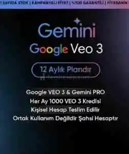 [Kişisel] 12 Aylik Gemini PRO + VEO 3 Hesap