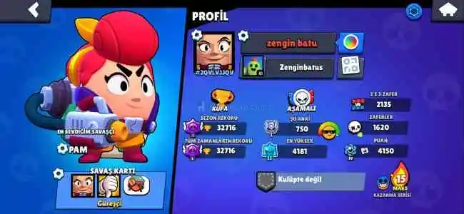 Brawl stars hesabimi satiyorum