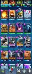 Clash Royale hızlı başlangıç için 1800 kupalık hesap.