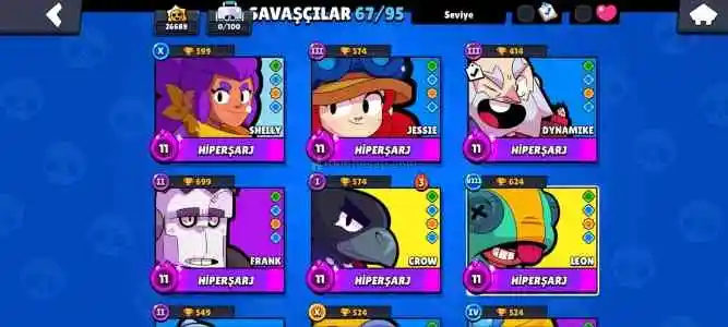 Brawl Stars 26K Kupa 67 Karakter