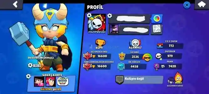Brawl Stars 116 Kostümlü Hesap