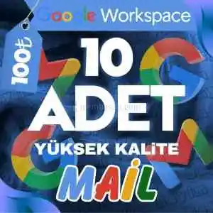 10 Adet Mail — Google Onayli — Workspace / Kullanım 2 Gün