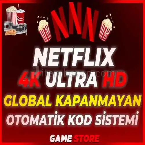 ⭐Global⭐Kişiye Özel⭐7/24 OTO Kod⭐4K UHD Aylık⭐Netflix