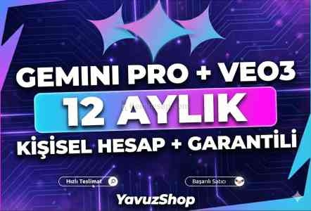 Gemini Pro + Veo 3 – 12 Ay Kişisel | Garantili