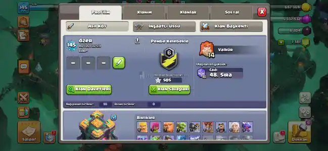 14 sv full belediye 6 sv aktif klan liderliği satın alınmış arka plan ve kahraman kostümleri 1300 elmas.