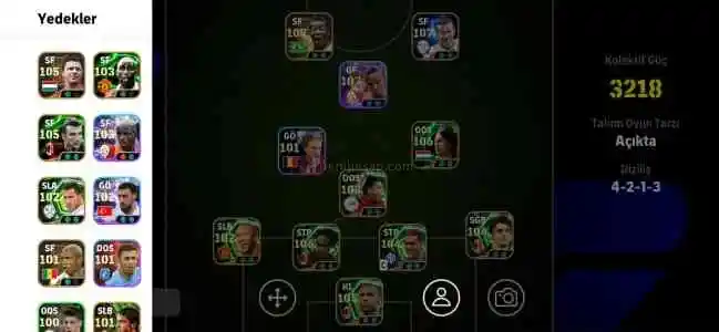 PES mobile 3218 kolektif güçlü hesap