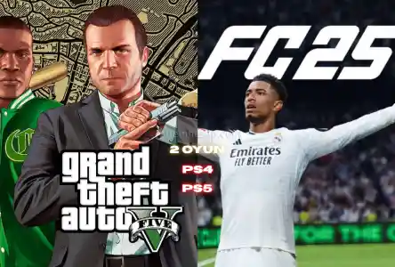 GTA 5 + Fifa 25 Ps5-Ps4 Garanti + Destek