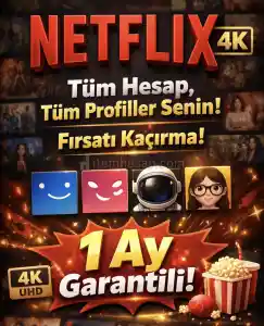 Netflix Türkiye UltraHD 4K Tüm Hesap Fırsat