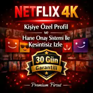 Netflix 4K UHD Kişiye Özel (Profil) Oto Teslimat (Anlık Hane Onayı TV, PC, Tel vb)