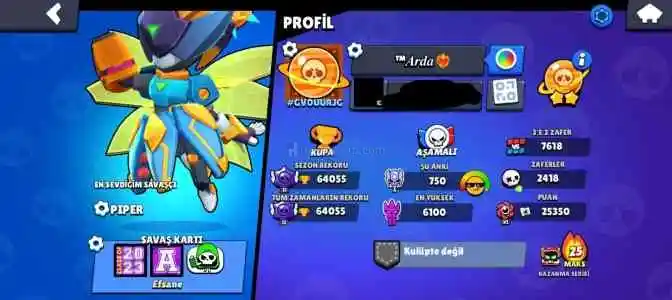 ? 64K Kupa | 38x 1K+ Karakter | PRO Pass Açik | Efsane Hesap ?