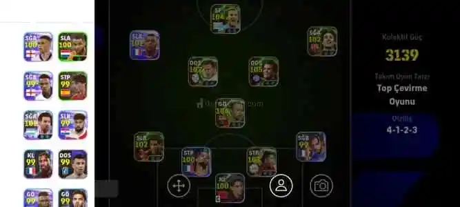 Efootball pes 3139kg 106 inniestalı hesap