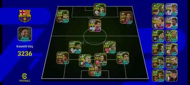 Efsane PES Hesabı – 3236 Güç, Elit Kadro
