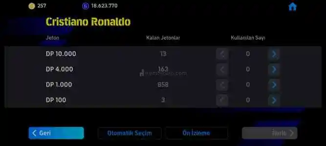 Efsane PES Hesabı – 3236 Güç, Elit Kadro