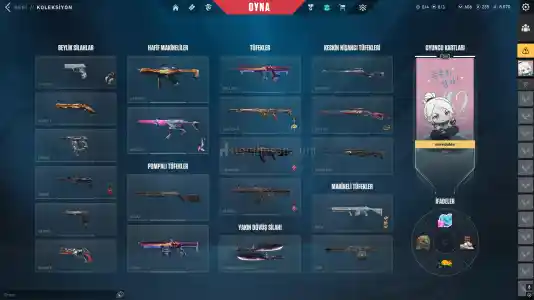 Valorant Hesabi Yeni SET Olan Ayakashi Seti Yeni Alinmiştir 11 Tane Animasyonlu Skin Immortal Hesap