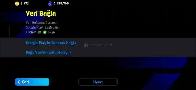 3198 KG Tek Bağ E-Football Hesabi