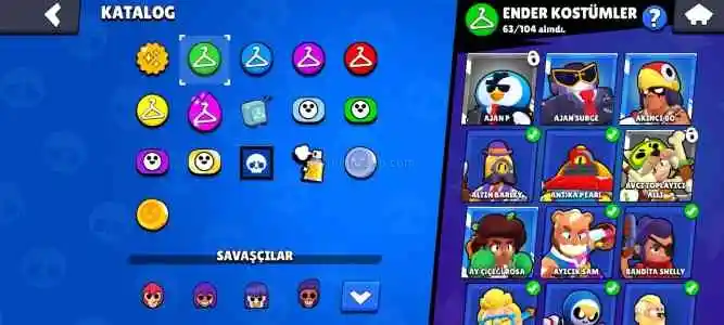 Brawl Stars 175 Kostümlü Hesap