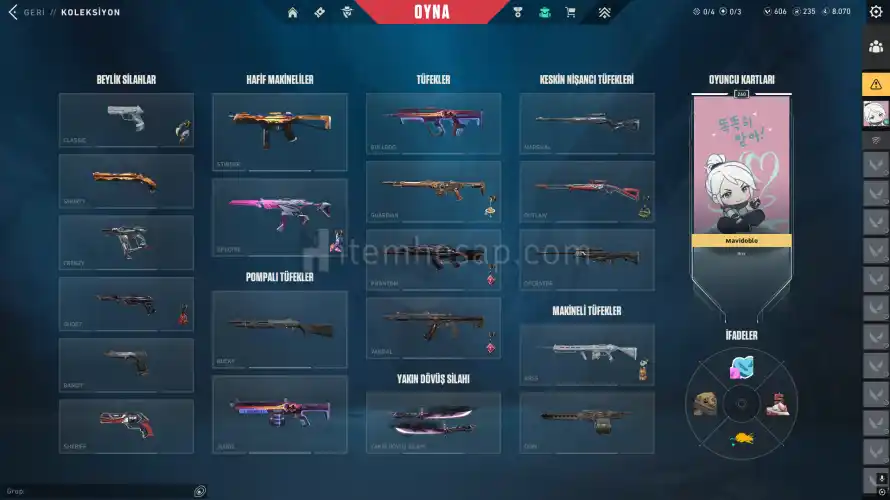 Valorant Hesabi Yeni SET Olan Ayakashi Seti Yeni Alinmiştir 11 Tane Animasyonlu Skin Immortal Hesap