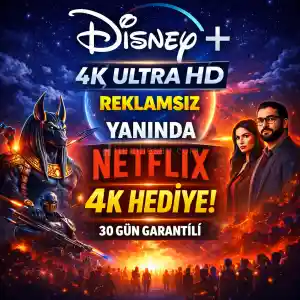 ⭐Disney+ 4K Ultra HD (Reklamsiz)⭐Tv & Tüm Cihazlarda Sorunsuz İzleme⭐NETFLIX Hediyeli⭐