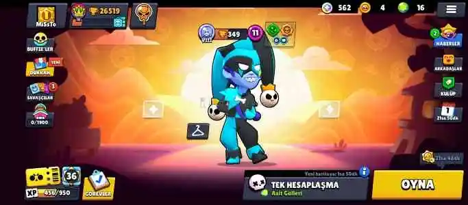 Brawl stars uygun hesap 26500 kupa