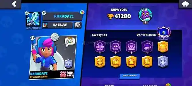 Brawl stars nadir hesap Yıldız Shelly'li