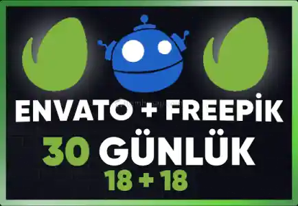 Envato + Freepik 30 Günlük 36 KEY (Web Panel)