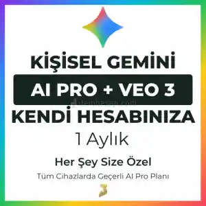 ⭐Kendi Mailinize 1 Aylık Gemini Pro + Veo 3⭐