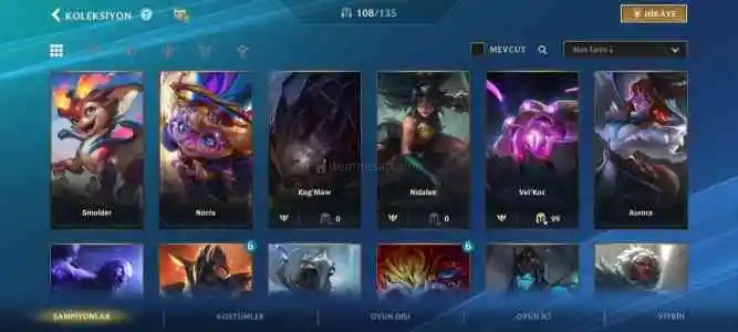 Wild rift 41 kostüm, altın 4,108 hero,157bin öz