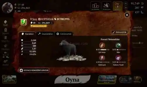 The wolf 48 lvl hesap