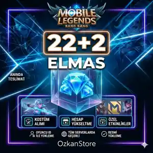 Mobile Legends 22+2 Elmas | Aninda Yükleme | OzkanStore