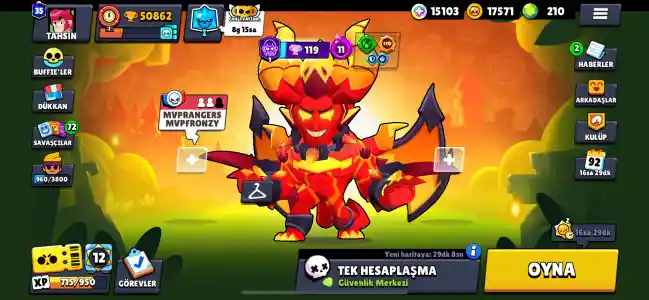 50800 kupa 19 hypercharge 91 karakter 204 kostüm dolu hesap pazarlık var